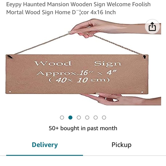 Haunted Mansion “Welcome Foolish Mortals” Wooden Hanging Art Sign Home Decor - Picture 3 of 10